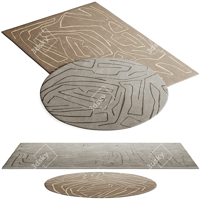 Luxury Rug Set by Corner Design 3D model image 2