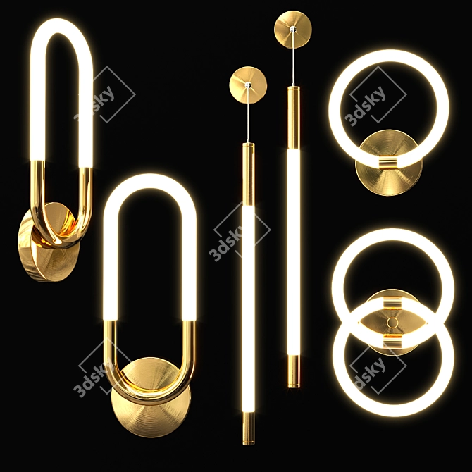 Radiant Wall Lamps - Various Sizes 3D model image 1