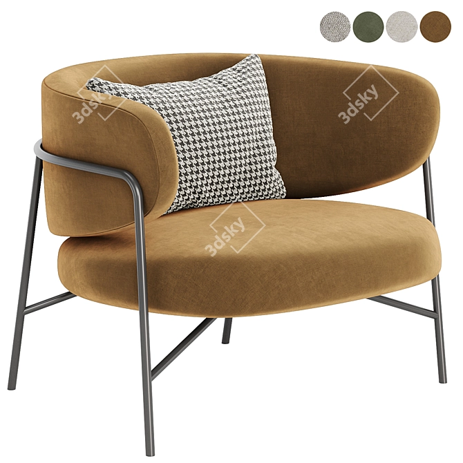 Elegant Samurai Armchair Design 3D model image 1