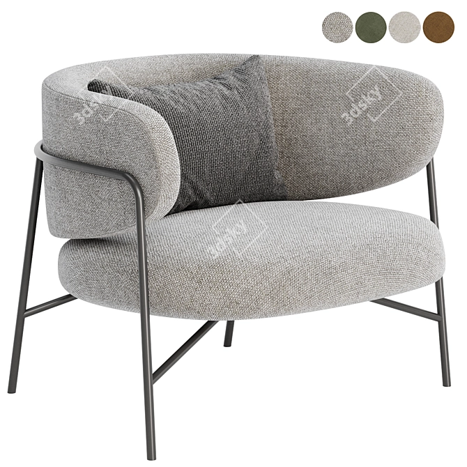 Elegant Samurai Armchair Design 3D model image 4