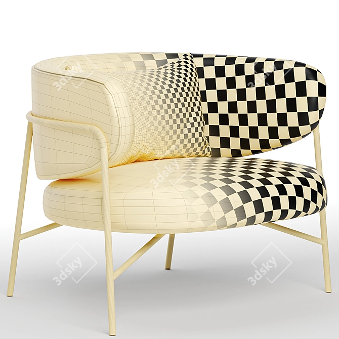 Elegant Samurai Armchair Design 3D model image 7