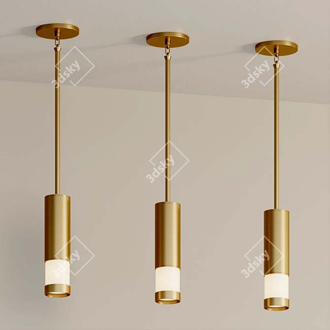 Sleek Modern Peek Pendant Light 3D model image 3