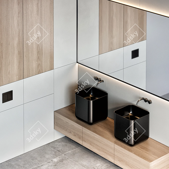 Modern Bathroom Furniture Set 3D model image 4
