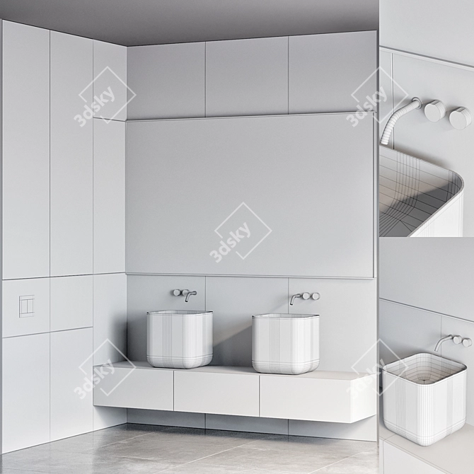 Modern Bathroom Furniture Set 3D model image 6
