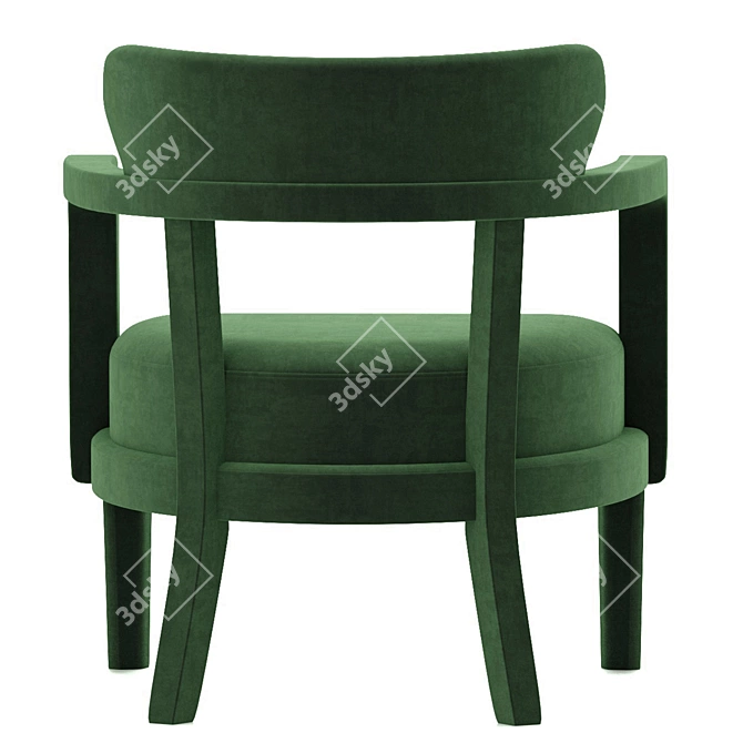 Plush Velvet Zoe Armchair: 3D Model 3D model image 3