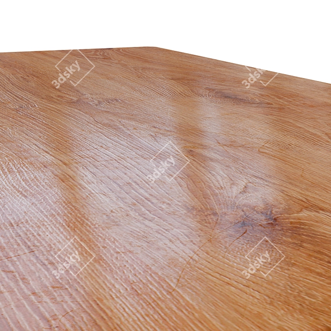 Solid Wood Loft Dining Table 3D model image 3