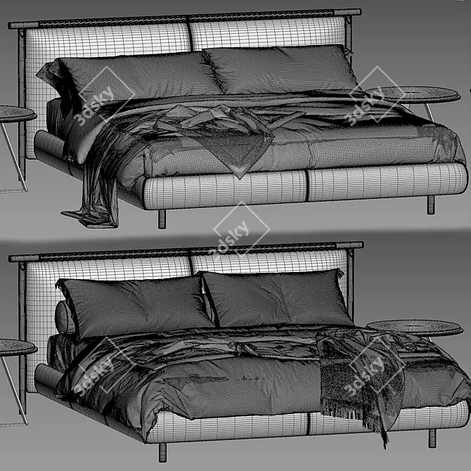 Italian Luxury Bed Nathan 3D model image 7