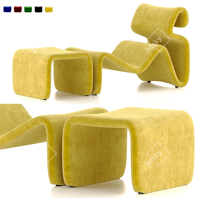 Etcetera Lounge Set with Footstool 3D model image 8