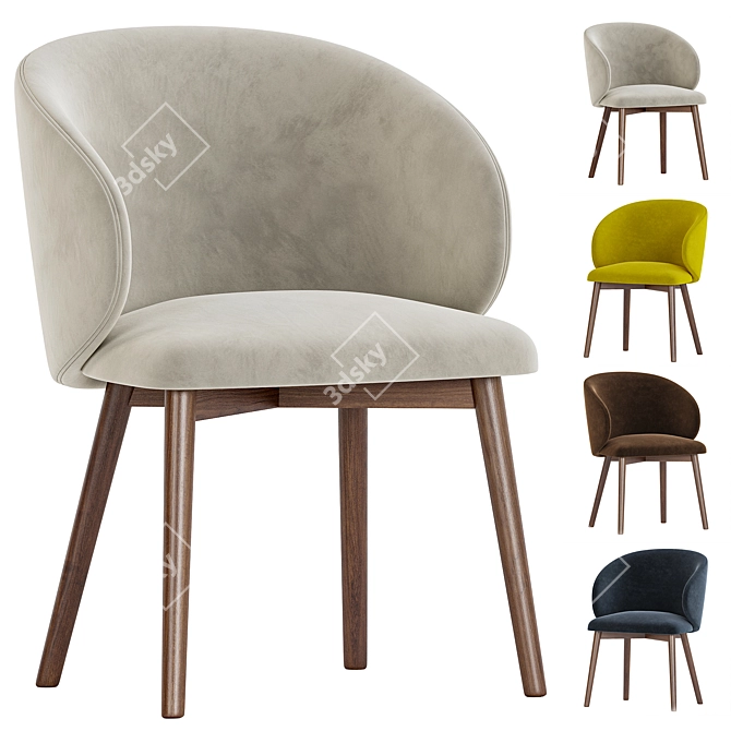 Connubia Tuka Upholstered Dining Chair 3D model image 1