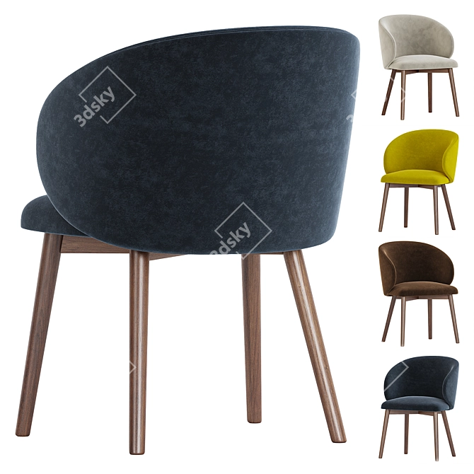 Connubia Tuka Upholstered Dining Chair 3D model image 6
