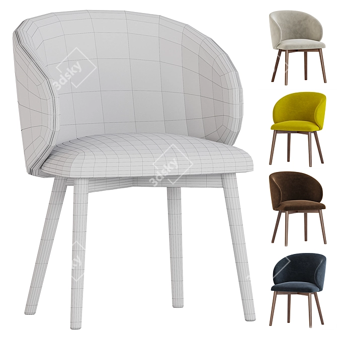 Connubia Tuka Upholstered Dining Chair 3D model image 7