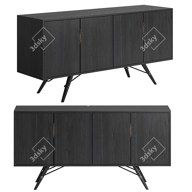 Minimalist Piper Sideboard: Modern Elegance 3D model image 1