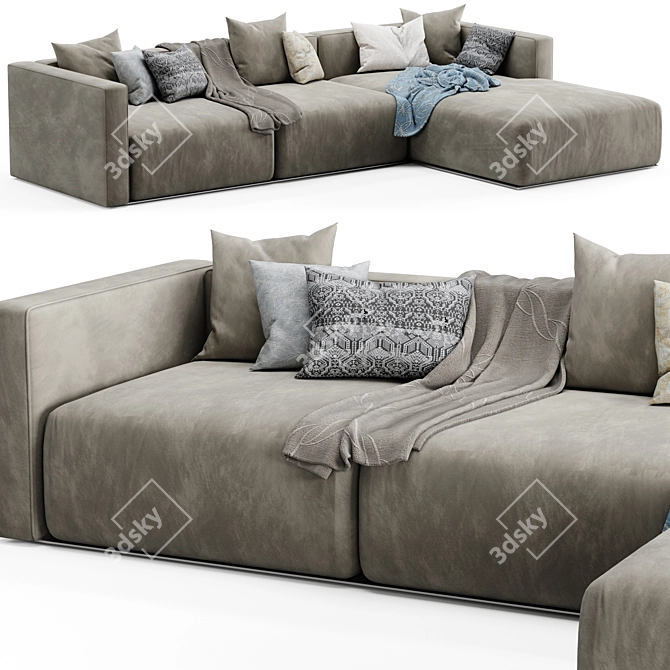 Sleek Contemporary Shangai Sofa Design 3D model image 1