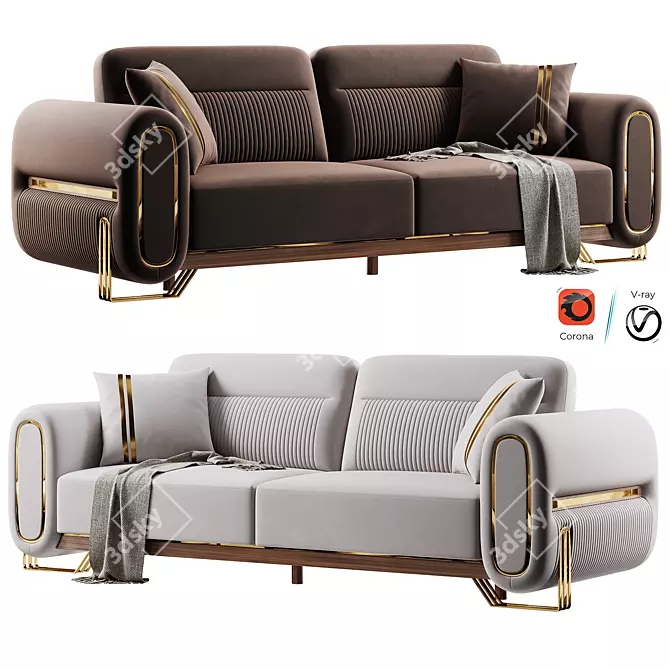 Luxury Rolex Sofa Set 3D 3D model image 1