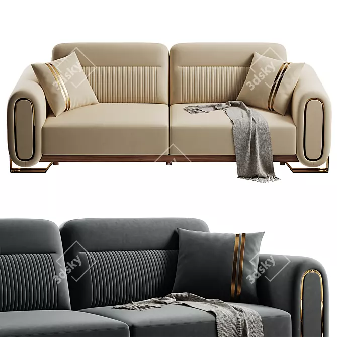 Luxury Rolex Sofa Set 3D 3D model image 2