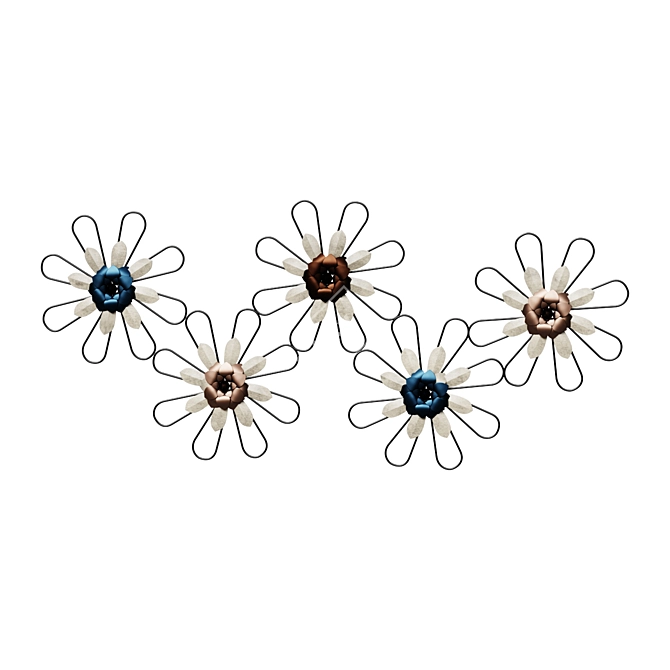 Wire Floral Wall Decor 3D model image 1