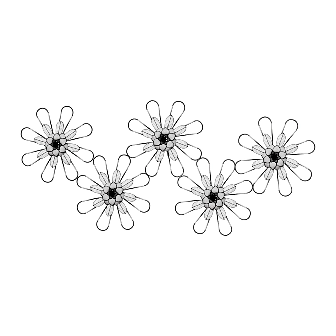 Wire Floral Wall Decor 3D model image 2