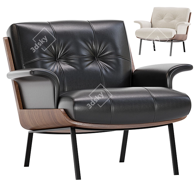 Daiki Armchair Collection: Modern Elegance 3D model image 1