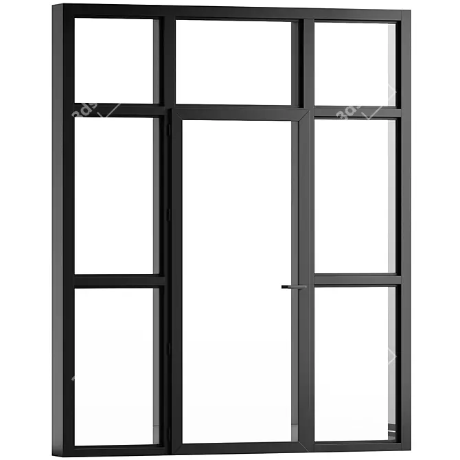 Panoramic Glass Windows with Door 3D model image 2