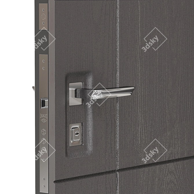 Bravo 14 Metal Door with Mirror Inserts 3D model image 4