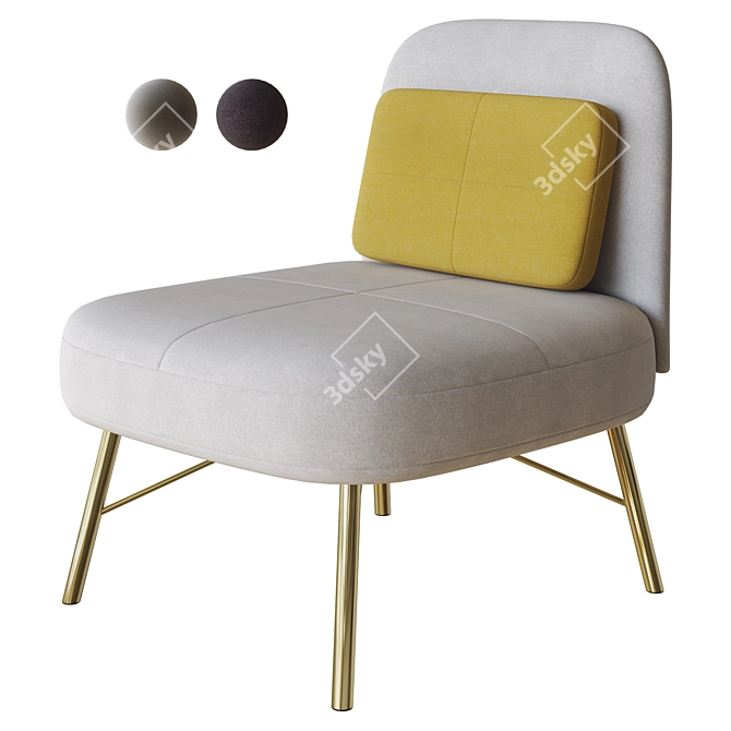 Modern 3D Elba Armchair Model 3D model image 1
