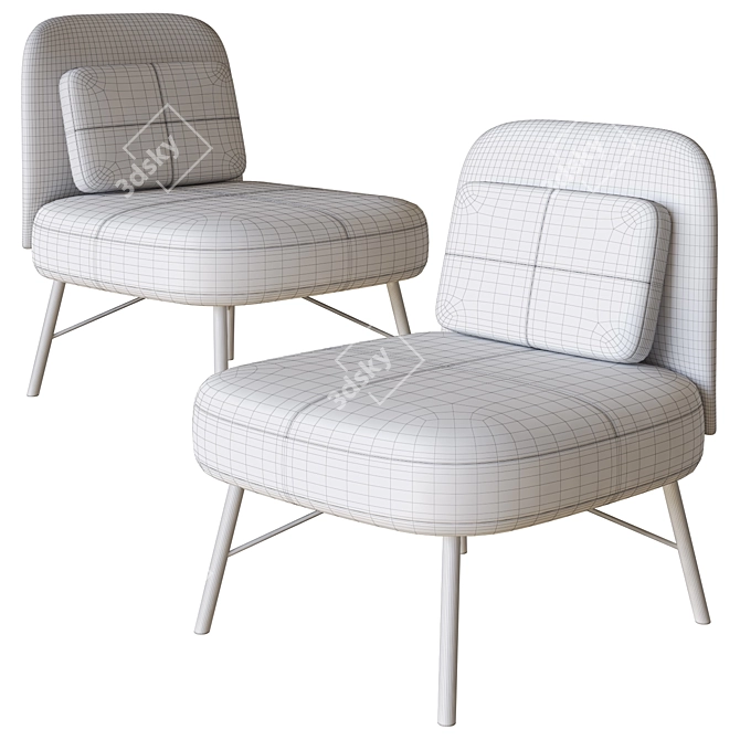 Modern 3D Elba Armchair Model 3D model image 3
