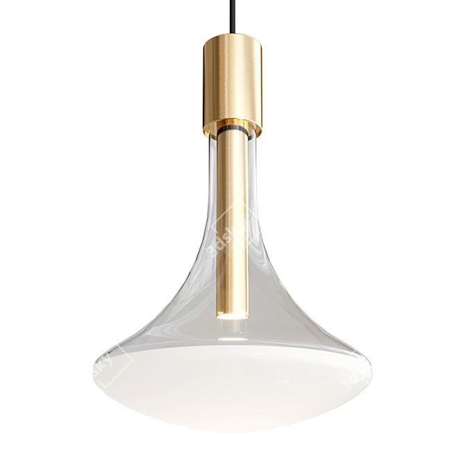 Stylish Glass Pendant Lamp Omar Carraglia 3D model image 1