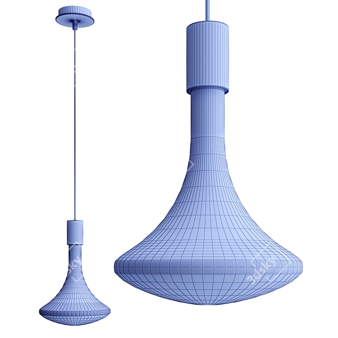 Stylish Glass Pendant Lamp Omar Carraglia 3D model image 3