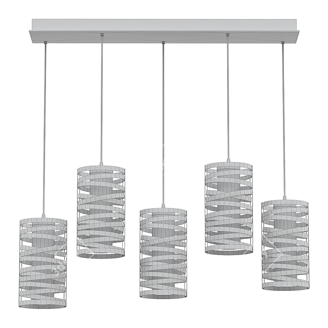 Luxury Linear Suspension Light Fixture 3D model image 2