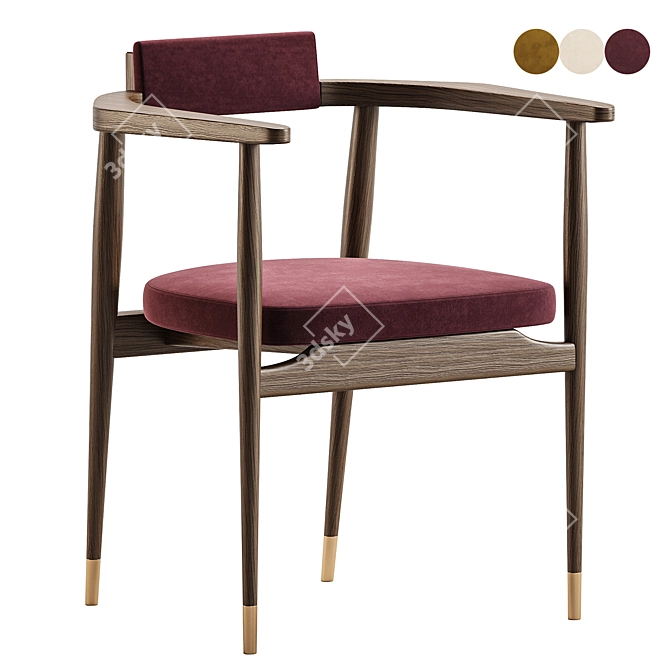 Modern Dining Chair 3D Model 3D model image 2