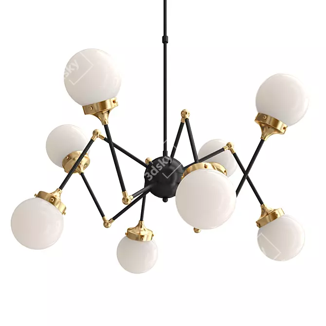 Modern Pendant Chandelier, Large Ø100cm 3D model image 1