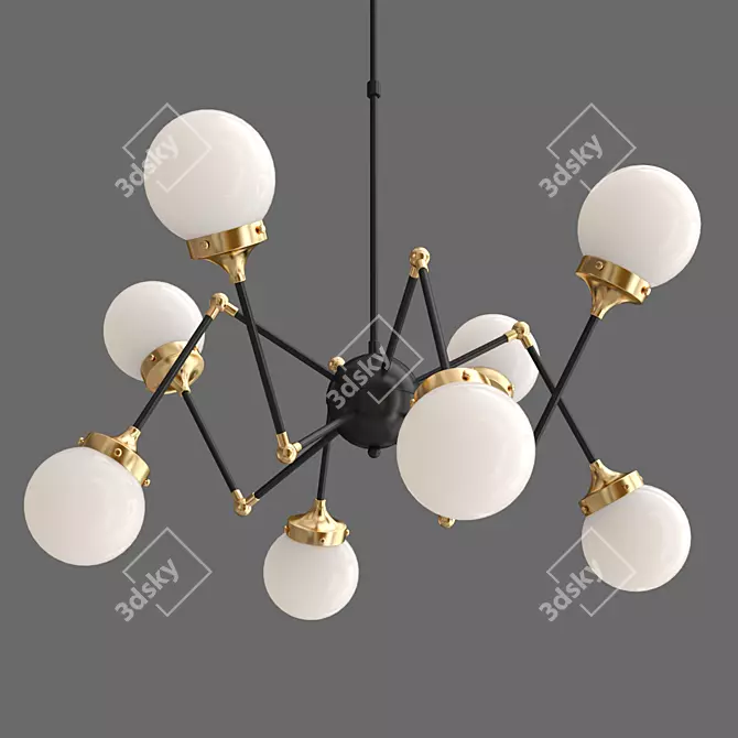 Modern Pendant Chandelier, Large Ø100cm 3D model image 2