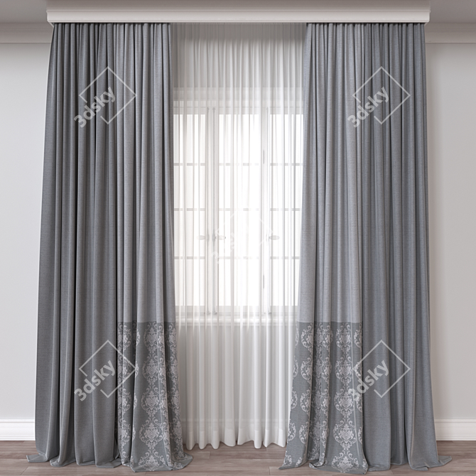 Modern Curtain Model for 3D 3D model image 1