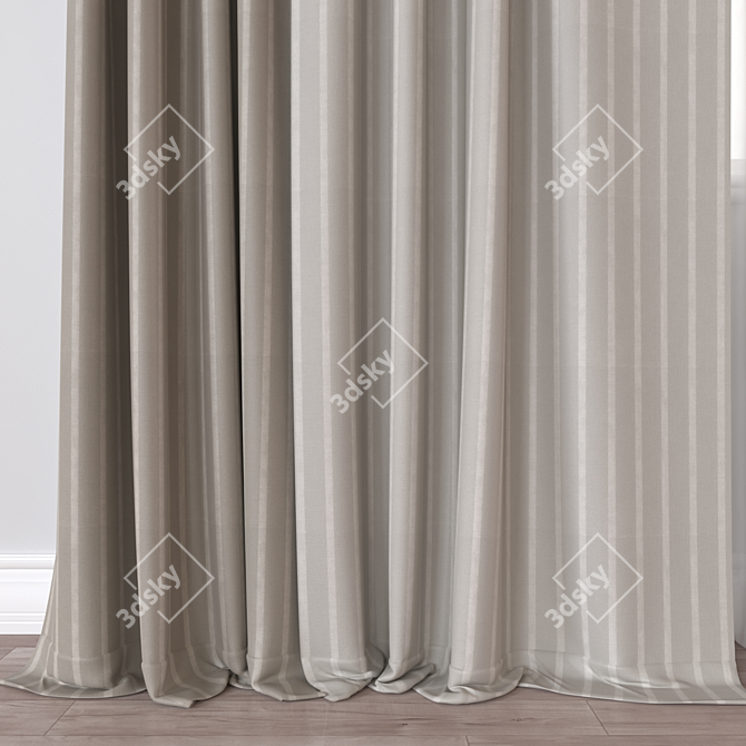 High-Quality 3D Curtain Model 3D model image 2