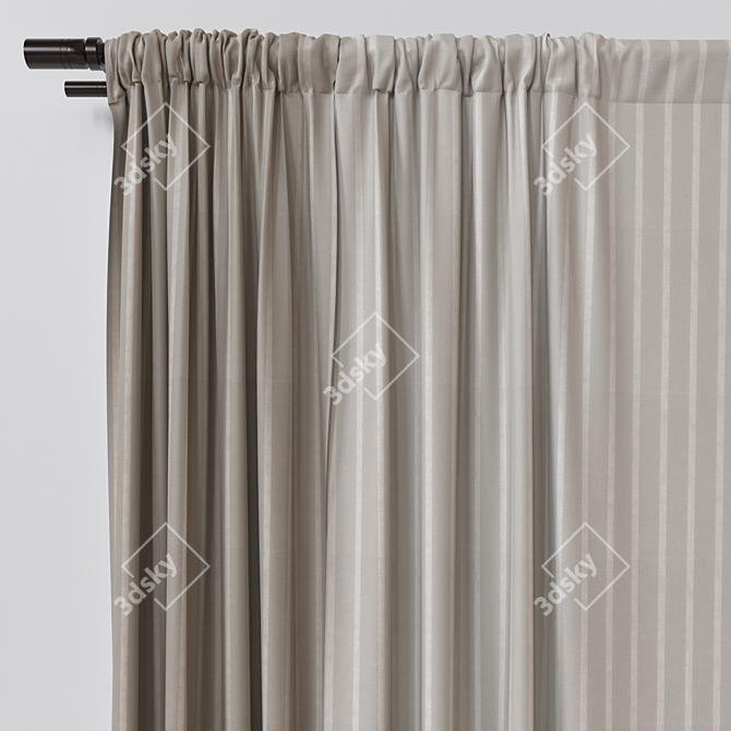 High-Quality 3D Curtain Model 3D model image 3