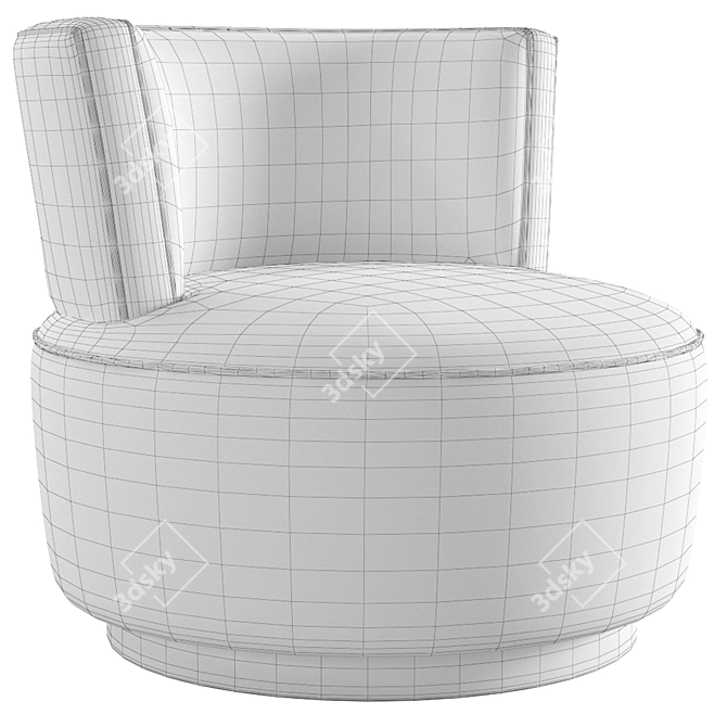 Luxury Velvet Swivel Armchair | 3 Colors 3D model image 6