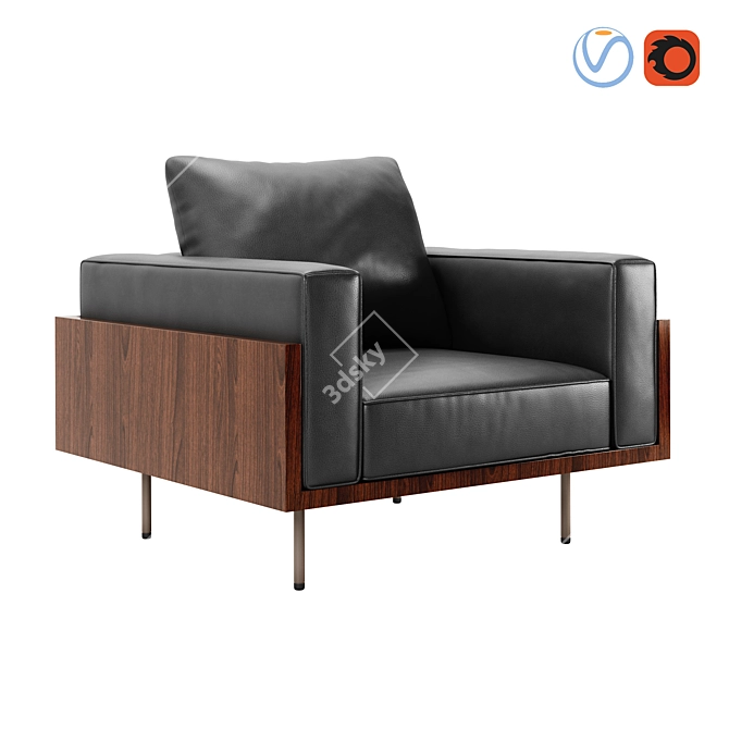 Brasilia Armchair: Elegant Seating Option 3D model image 1