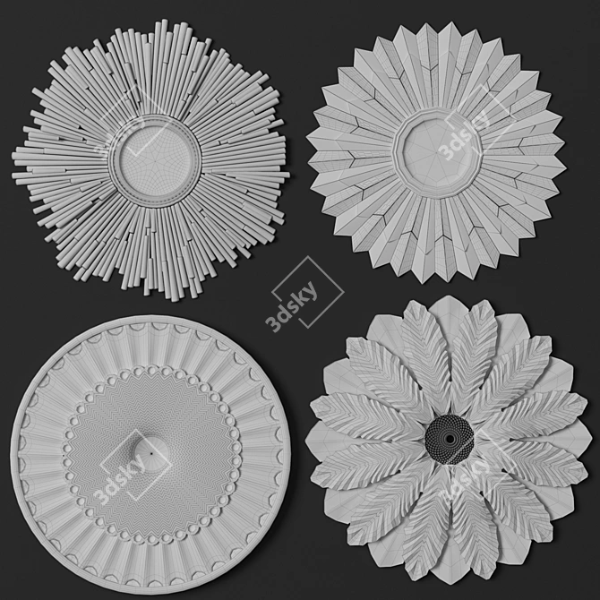 3Dmax-Corona Compatible Trim Ornament 3D model image 2