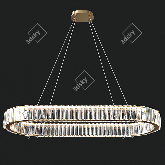 Crystal Loop LED Rail Luminaire 3D model image 1