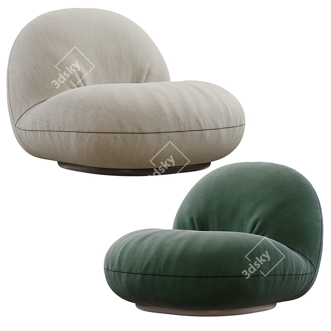Gubi Pacha Armchair 3D Model 3D model image 1