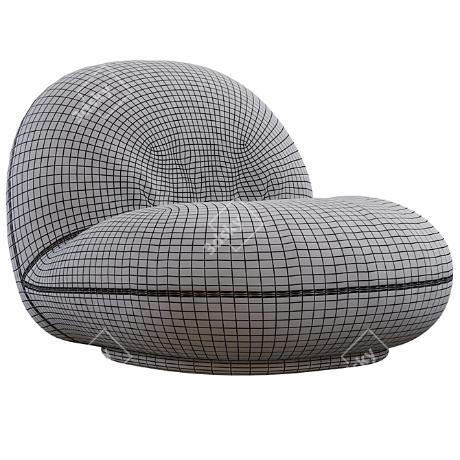 Gubi Pacha Armchair 3D Model 3D model image 7