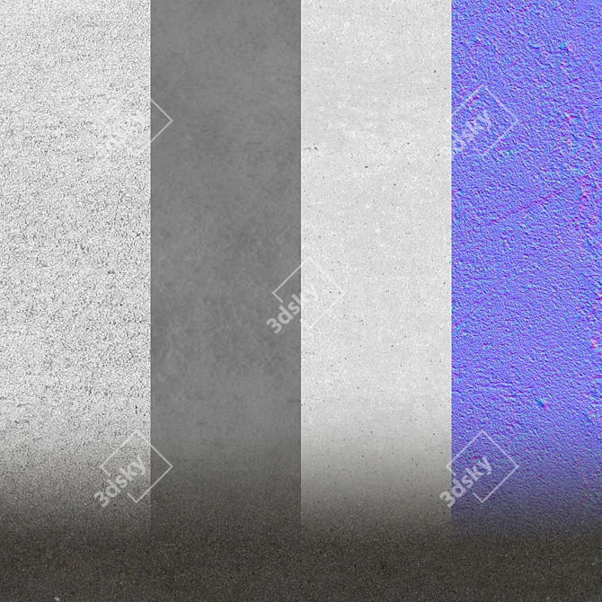 Seamless Concrete Texture Bundle 3D model image 2