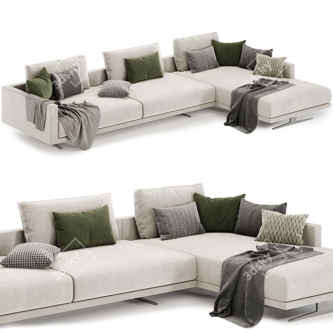 Luxurious Campiello Sectional Sofa 3D model image 2