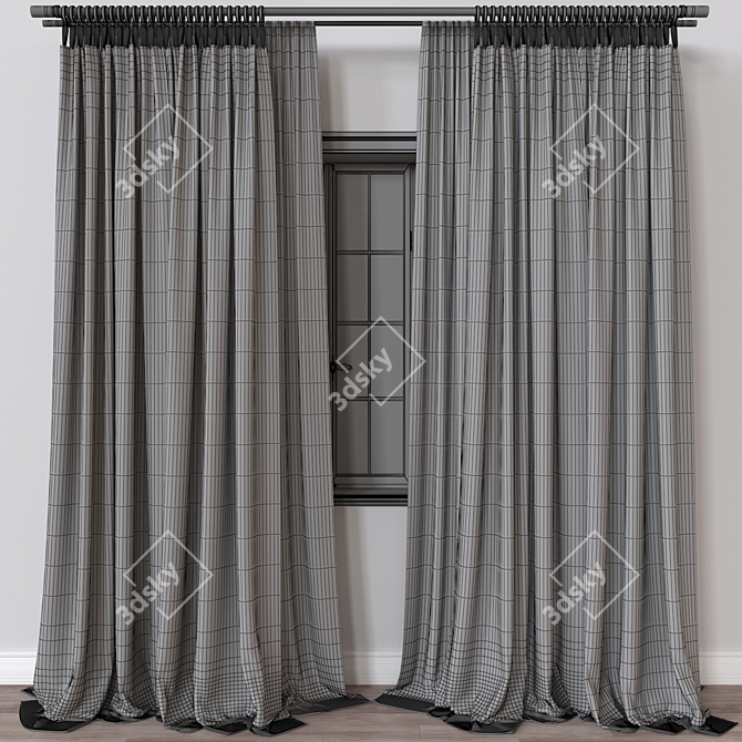 Elegant 3D Curtain Model 3D model image 4