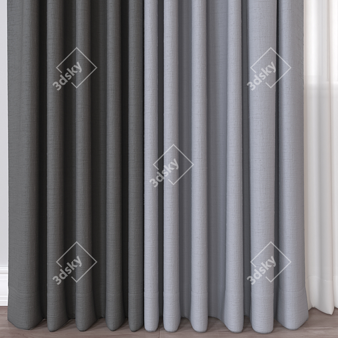 Modern 3D Curtain Model FBX 3D model image 2