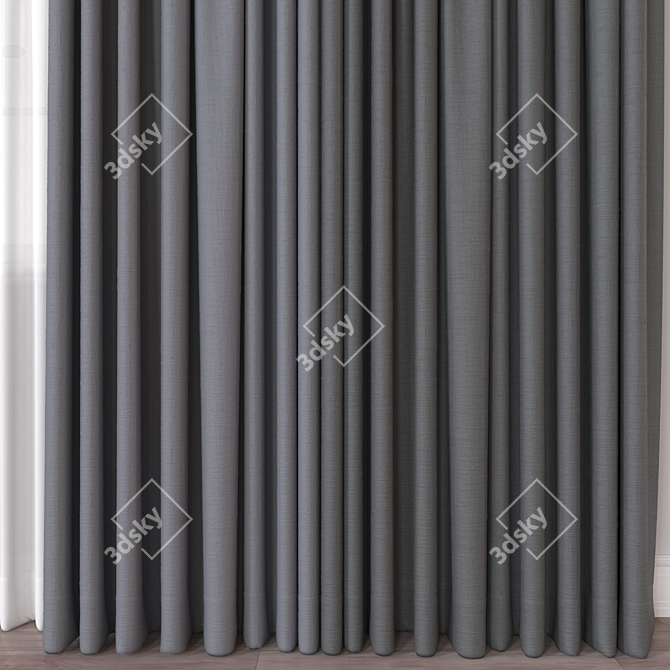 Modern 3D Curtain Model FBX 3D model image 3