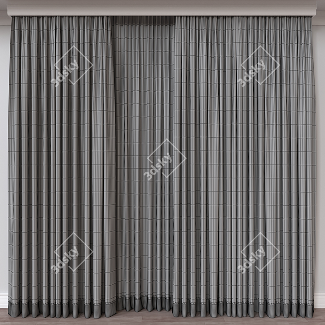 Modern 3D Curtain Model FBX 3D model image 4