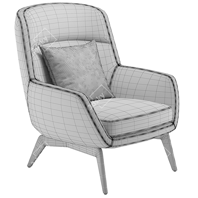 Elegant Minotti Belt Armchair 3D model image 6