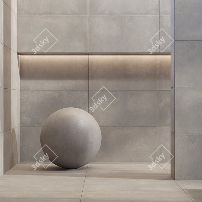 Concrete Porcelain Tile Bundle: Gray/Light Gray 3D model image 3