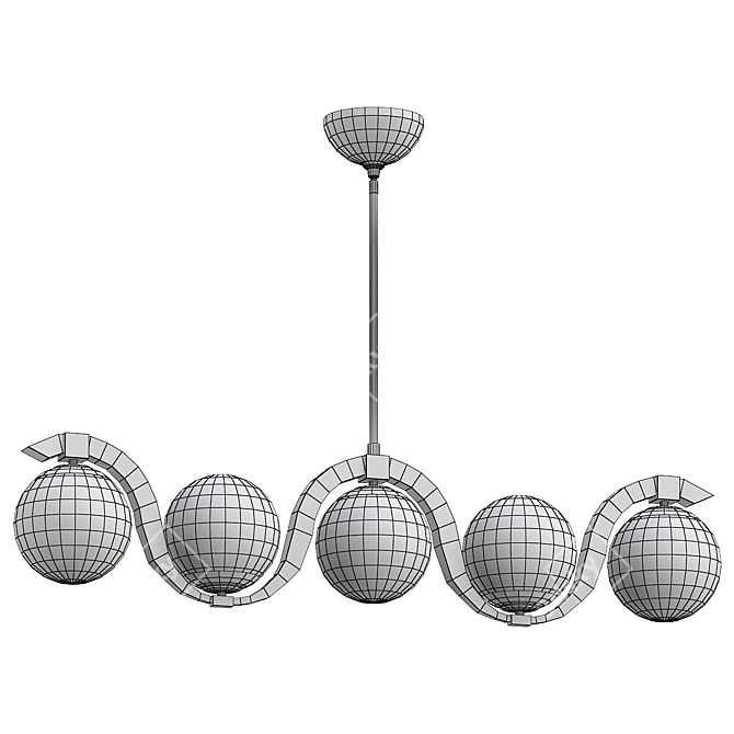 Linear Pendant Light Fixture "Reedway 3D model image 2